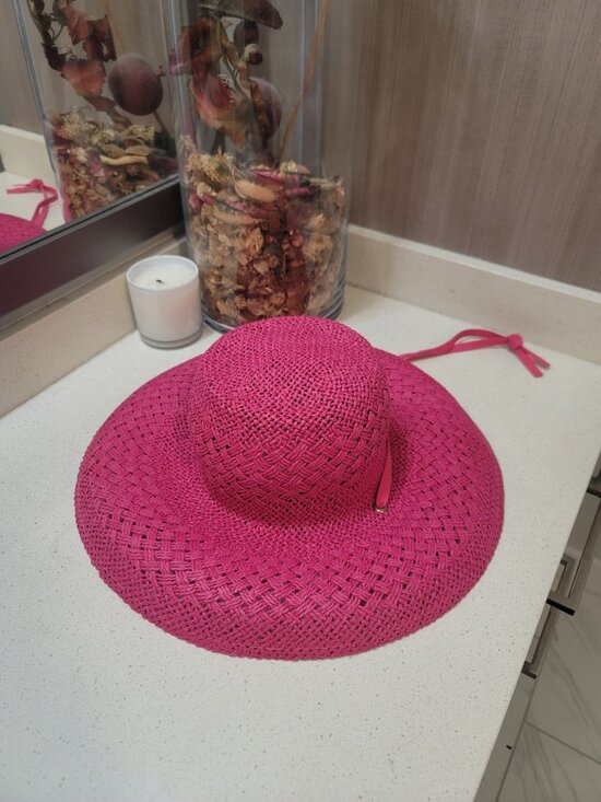 Lele Sadoughi Turquoise Embellished Straw Sun Hat Pink